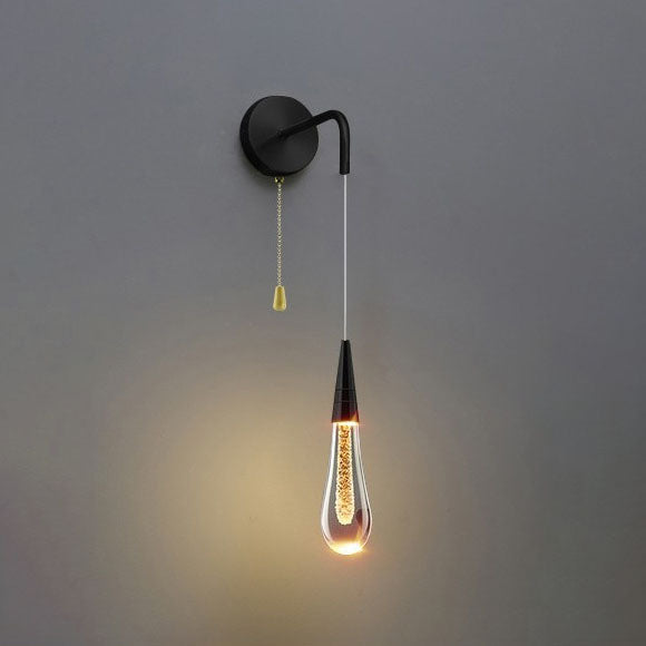 Teardrop Crystal LED Wall Sconce for Bedroom - Modern Luxury Lighting Solution