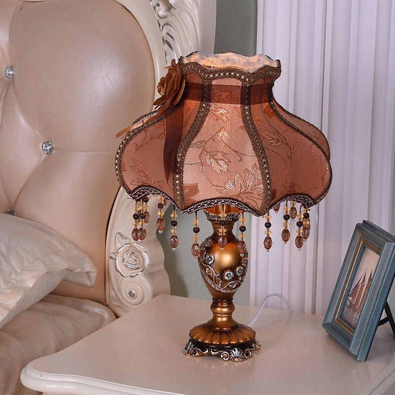 European Luxury Lace Resin Table Lamp - 1-Light Elegance for Home Decor