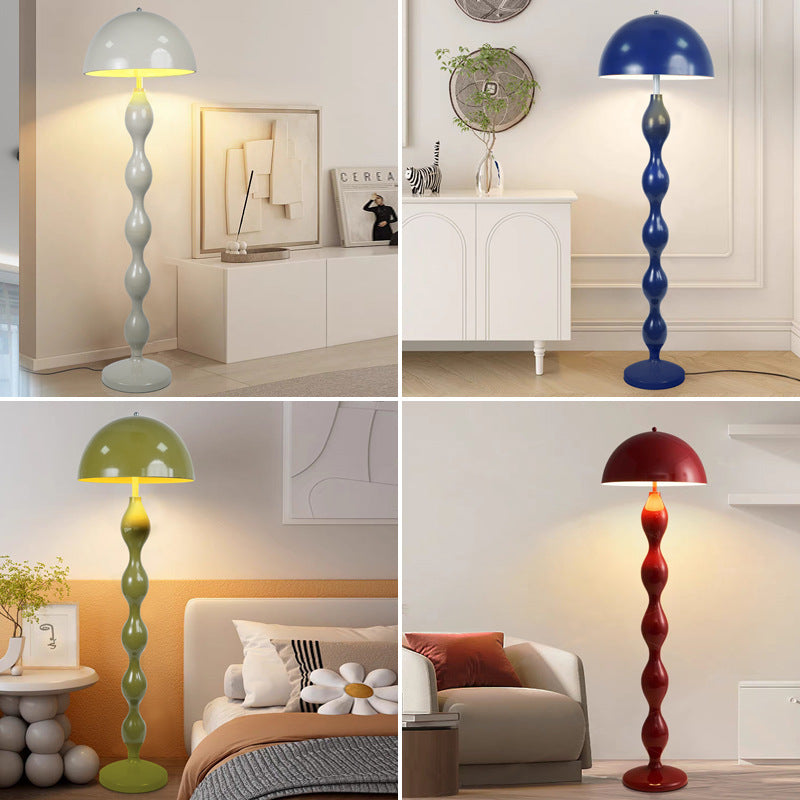 Contemporary Scandinavian Iron Mushroom Shade 1-Light Floor Lamp for Bedroom