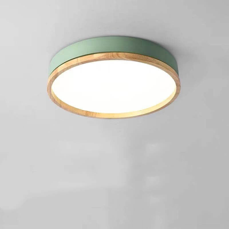 Simple Macaron Round Acrylic LED Flush Mount Ceiling Light - Modern Lighting Fixture for Home, Kitchen, and Hallway, Energy Efficient Design