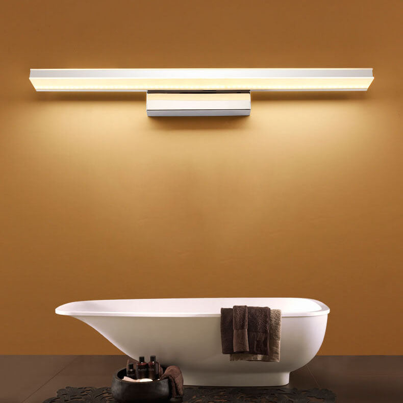 Modern Minimalist Stainless Steel LED Vanity Light - Anti-Fog Wall Sconce for Bathroom & Living Room