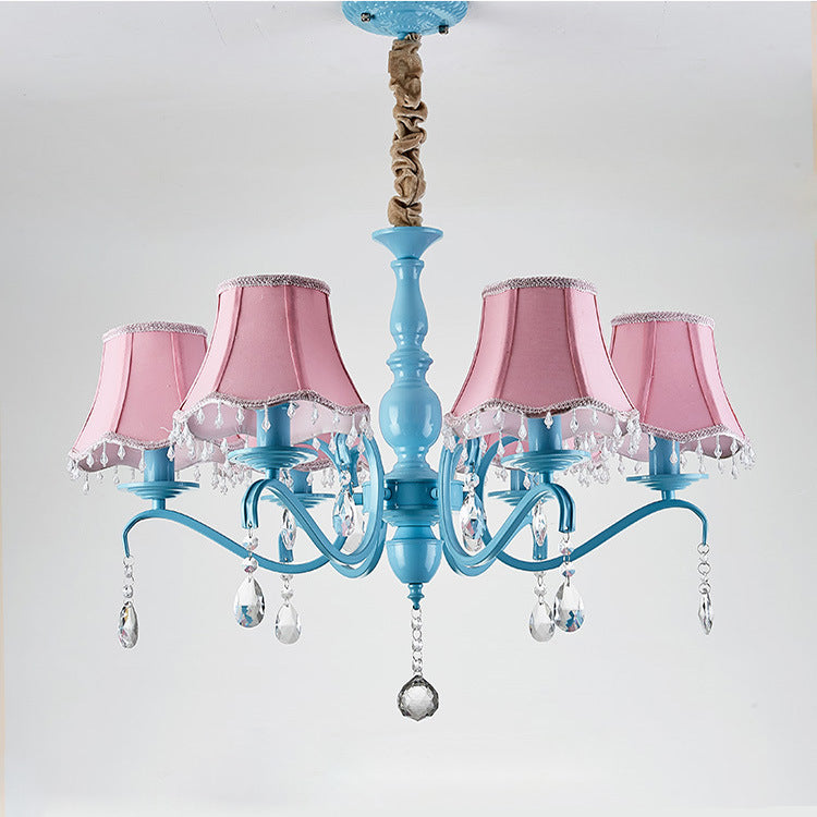 Modern Crystal Cone Iron Chandelier - 5/6/8 Light Fixture for Stylish Home Decor