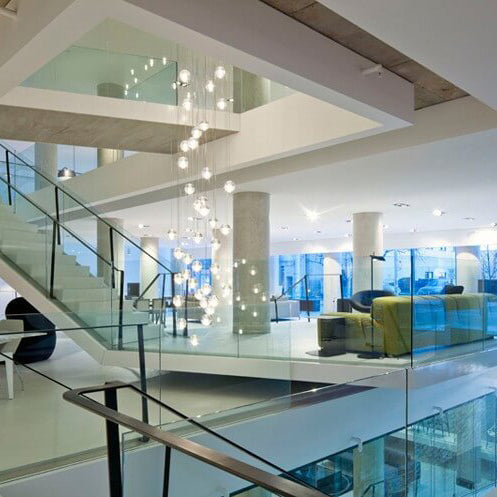 Modern Luxury LED Loft Chandelier with Crystal Orb Shade