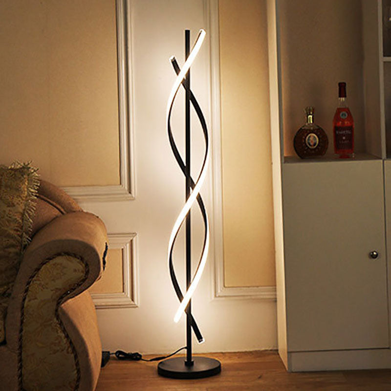 Minimalist 1-Light Spiral LED Floor Lamp - Modern Lighting Solution for Home Decor