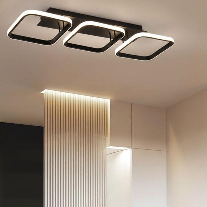 Nordic Simple LED Semi-Flush Mount Light - Modern Square Design