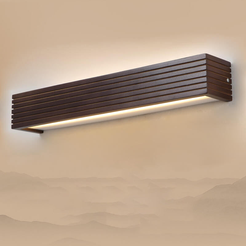 Modern Chinese Walnut Wall Sconce LED Lamp - Stylish Vanity Light Fixture