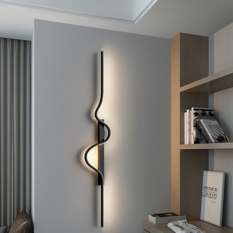 Modern Minimalist Aluminum Iron LED Wall Sconce for Living Room