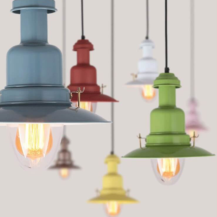 Scandinavian Industrial Iron Round Pendant Light 1-Light
