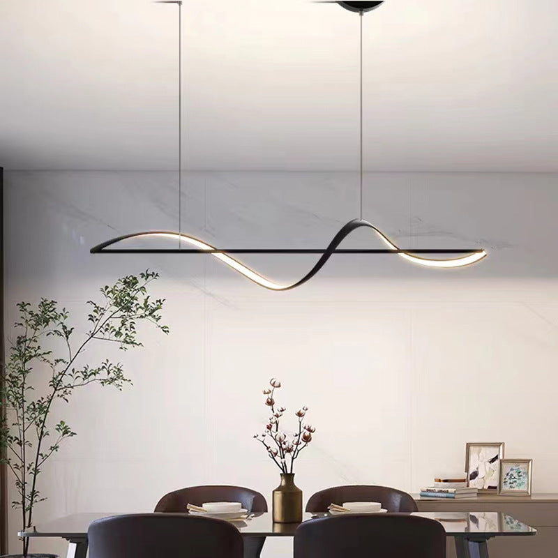 Modern Minimalist Aluminum Silicone LED Island Chandelier for Dining Room