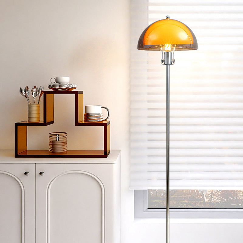 Modern Simplicity Half Round Acrylic Floor Lamp - 1-Light Design for Living Room