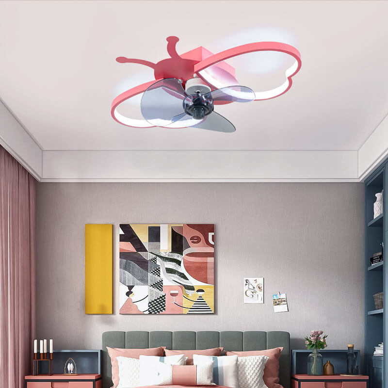 Nordic Silicone Butterfly LED Ceiling Fan Light
