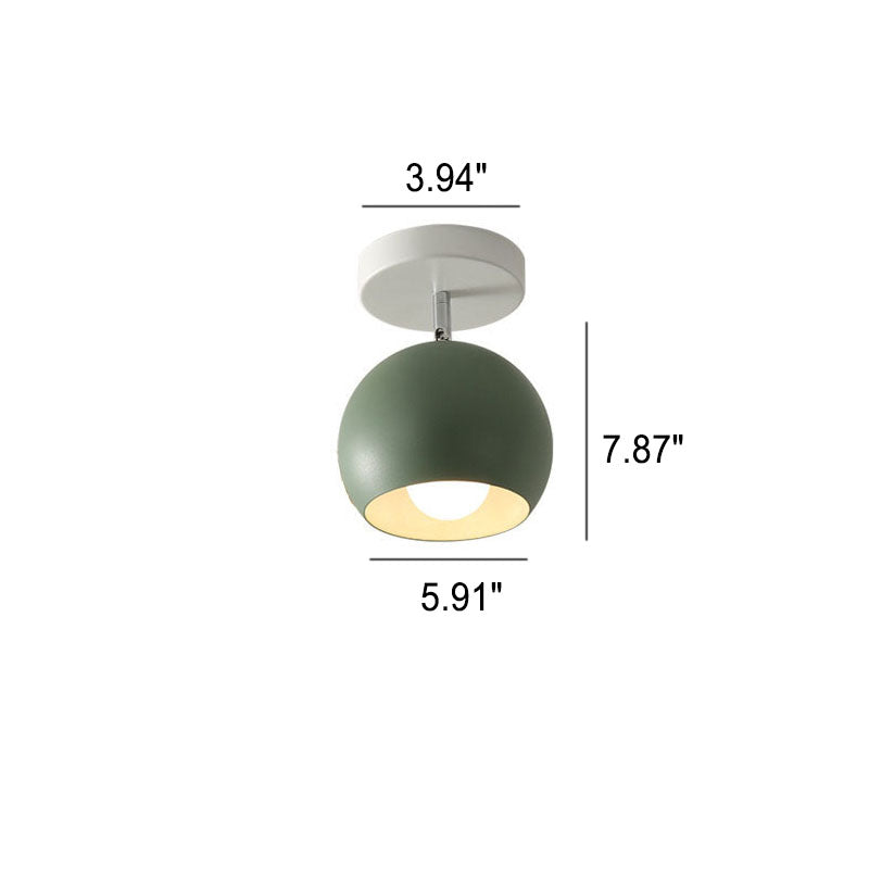 Nordic Macaron Dome Semi-Flush Mount Light - Modern Ceiling Fixture, Stylish Lighting for Home, Kitchen, Dining Room, Entryway, Nordic Design
