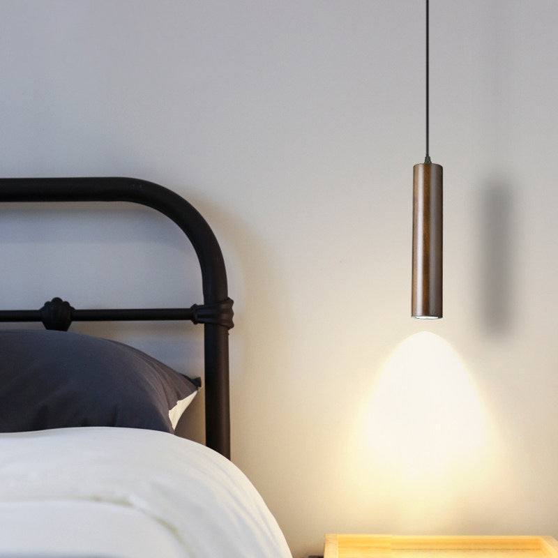 Modern Minimalist Oak Wood Pendant Light for Living Room & Bedroom
