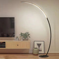 Modern Minimalist Fishing Rod LED Floor Lamp - Arc Circular PVC Aluminum Design for Living Room Lighting