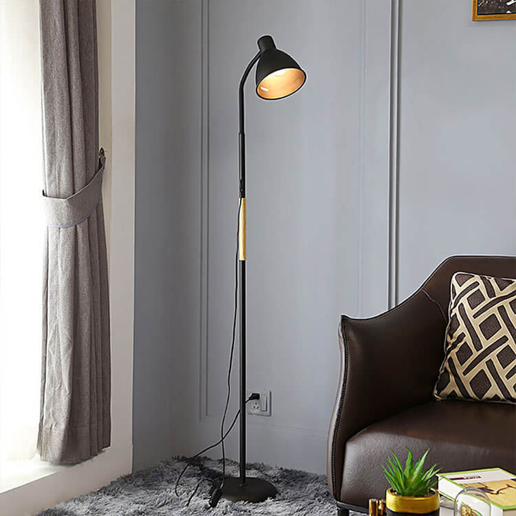 Modern Minimalist Iron Cone Floor Lamp - 1-Light Standing Lamp for Living Room & Bedroom