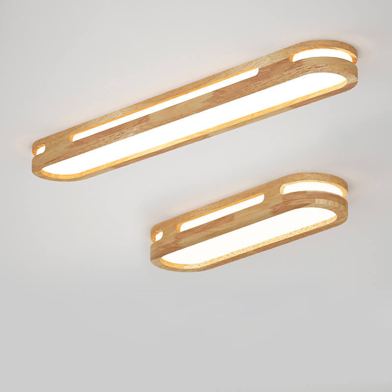Nordic Minimalist Solid Wood Acrylic LED Flush Mount Ceiling Light