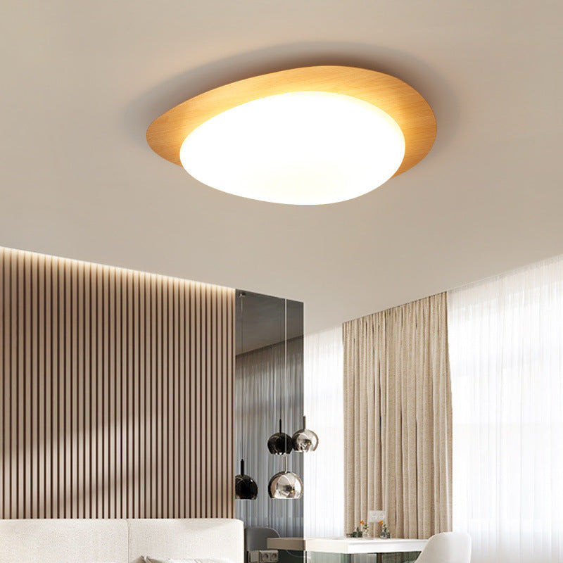 Contemporary Scandinavian Pebble Shape LED Flush Mount Ceiling Light for Bedroom
