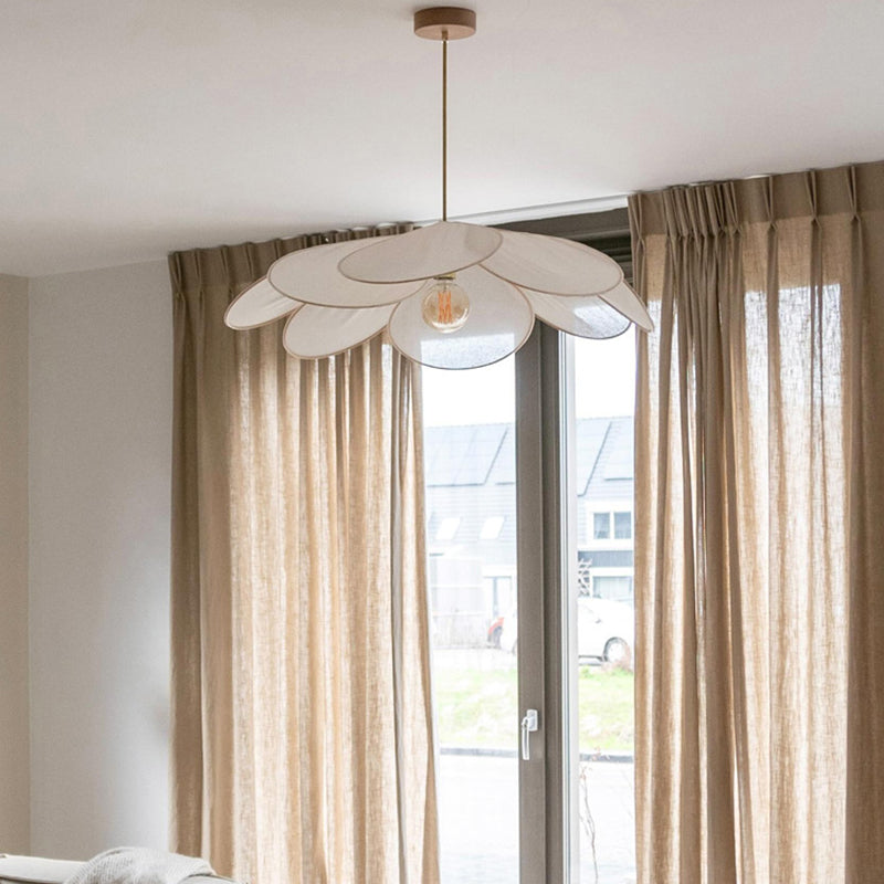 Contemporary Boho Metal Petal Pendant Light for Living Room  

Illuminate your living space with our Contemporary Boho Petal Fabric Metal Lampshade Pendant Light. This stylish 1-light fixture is perfect for adding a touch of bohemian flair to your decor.