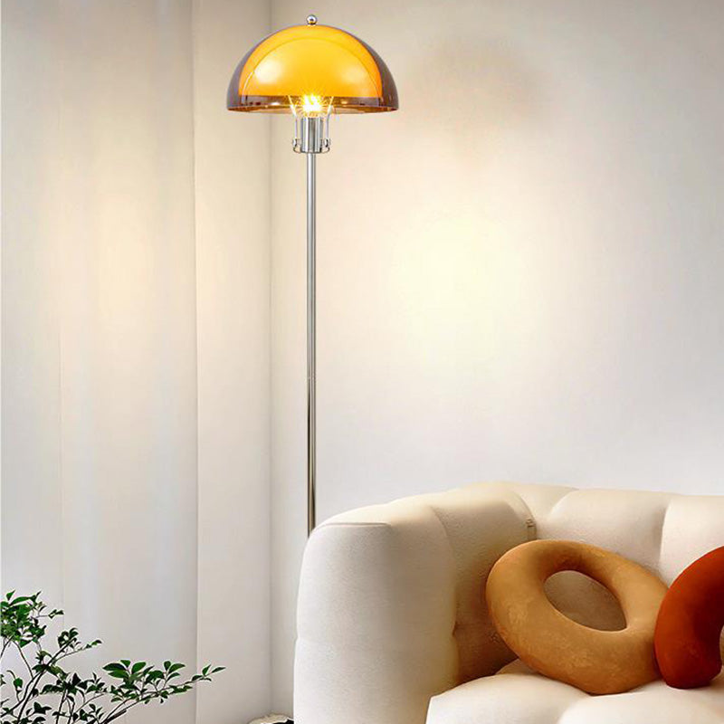 Modern Simplicity Half Round Acrylic Floor Lamp - 1-Light Design for Living Room