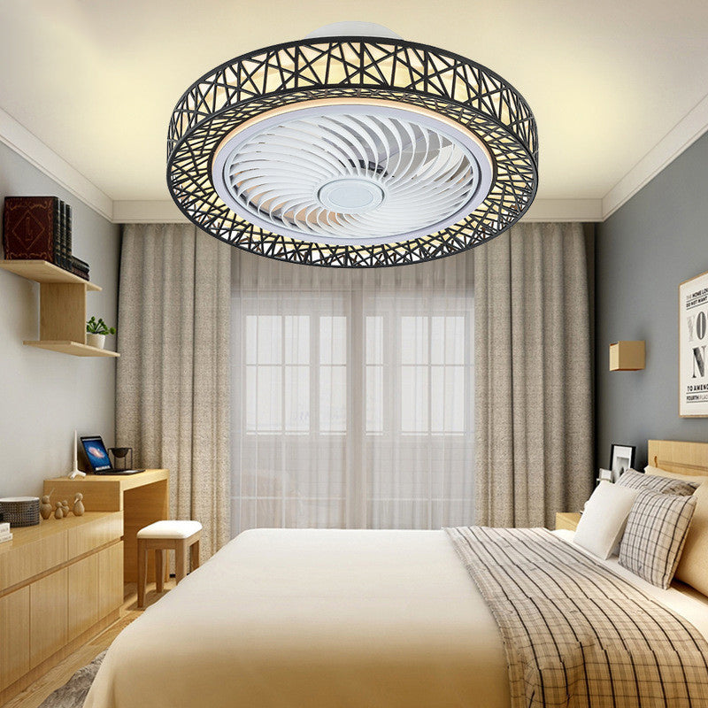 Modern Luxury Round Lace Ceiling Fan Light - LED Flush Mount Fixture