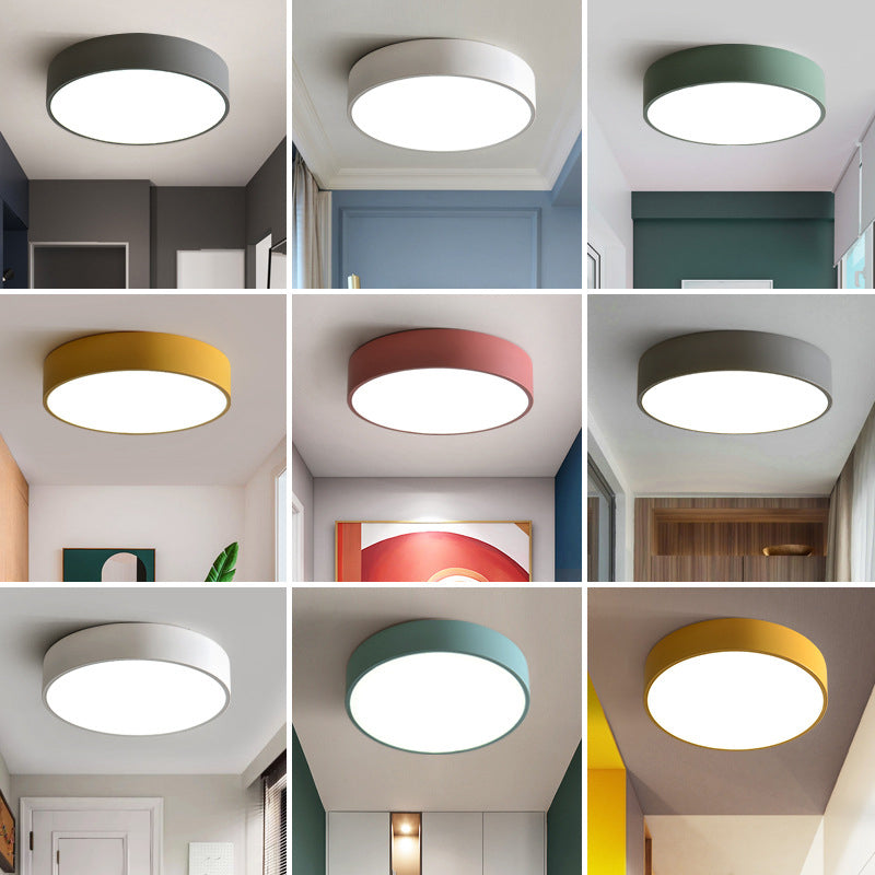 Modern Minimalist Round Iron Acrylic LED Ceiling Light for Living Room