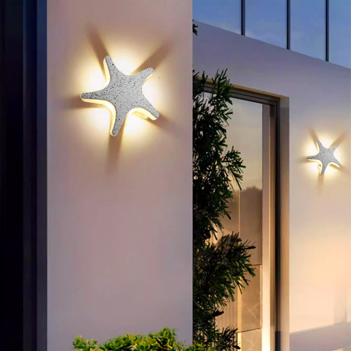 Contemporary Aluminum Starfish LED Waterproof Wall Sconce for Outdoor Patio Lighting