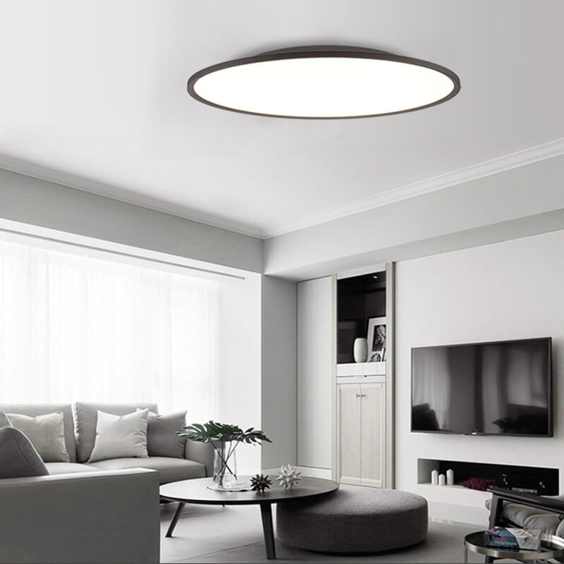 Modern Minimalist LED Flush Mount Ceiling Light - Acrylic Aluminum Round Shade for Living Room