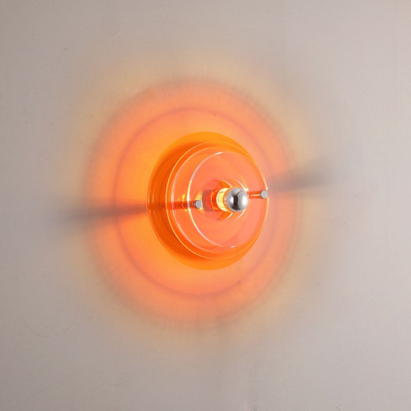Contemporary Colorful Iron Acrylic Flying Saucer Wall Sconce Lamp for Entertainment Room