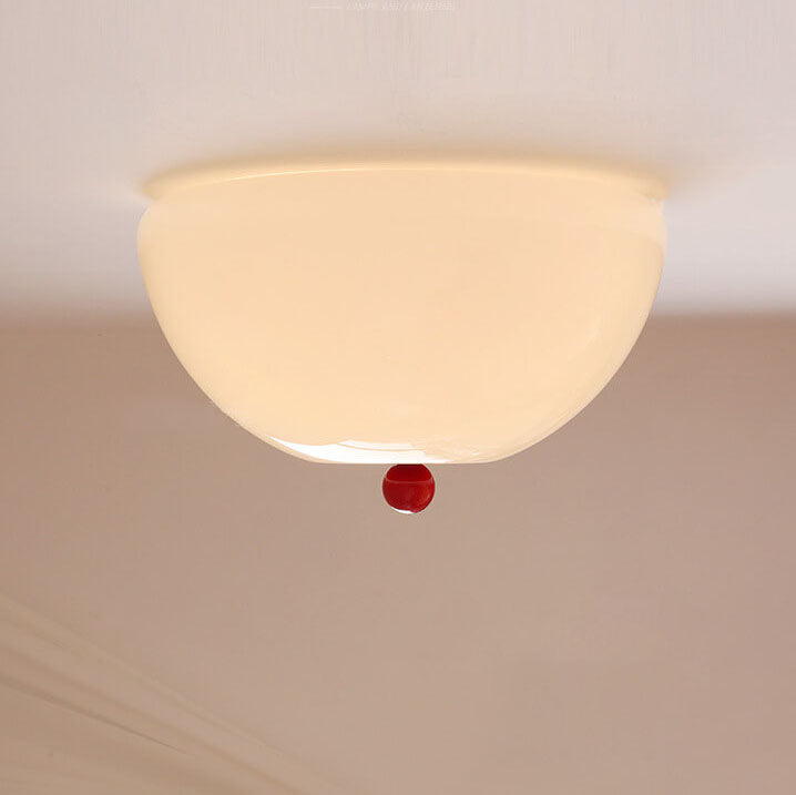 Nordic Minimalist 4-Light Iron Round Glass Shade Flush Mount Ceiling Light