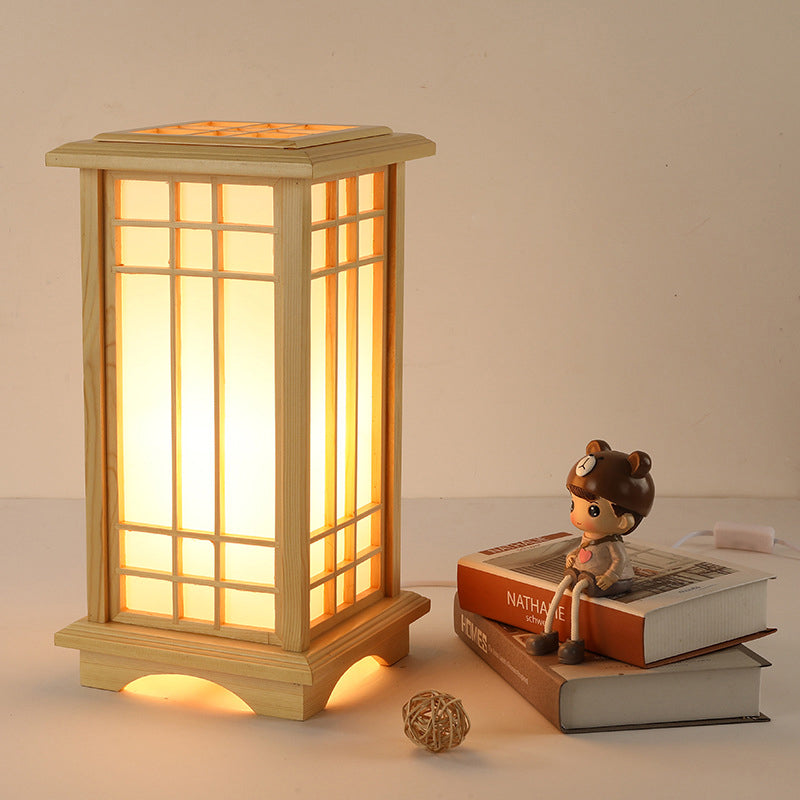 Traditional Japanese Wood Acrylic Floor Lamp - 1/2/3 Light Design for Bedroom
