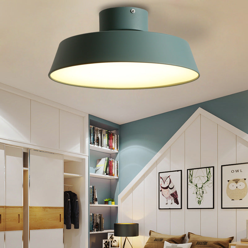 Contemporary Scandinavian Round Iron LED Flush Mount Ceiling Light