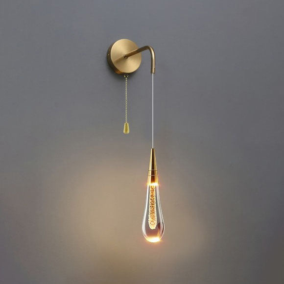 Teardrop Crystal LED Wall Sconce for Bedroom - Modern Luxury Lighting Solution