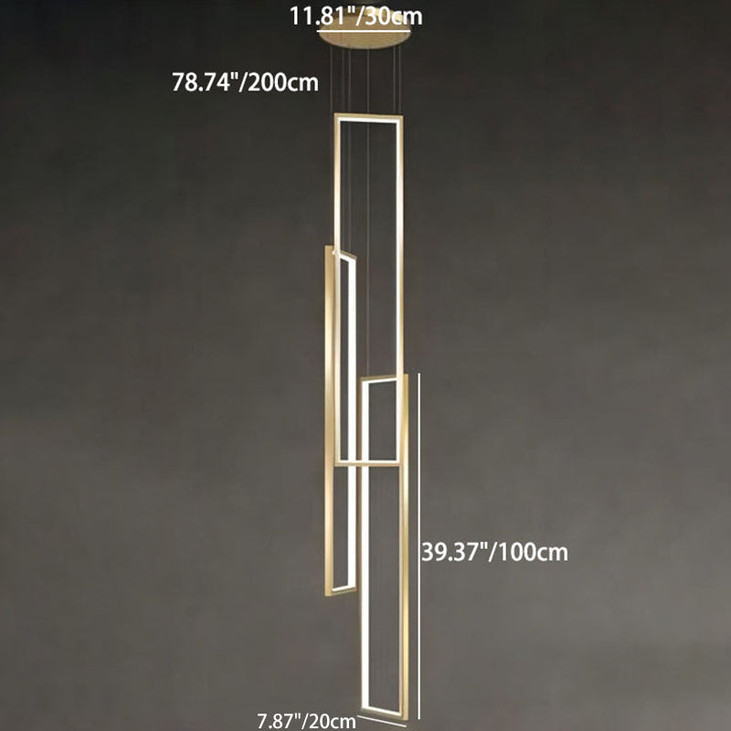 Modern Minimalist LED Chandelier - Iron, Aluminum & Silica Ceiling Plate for Stairway
