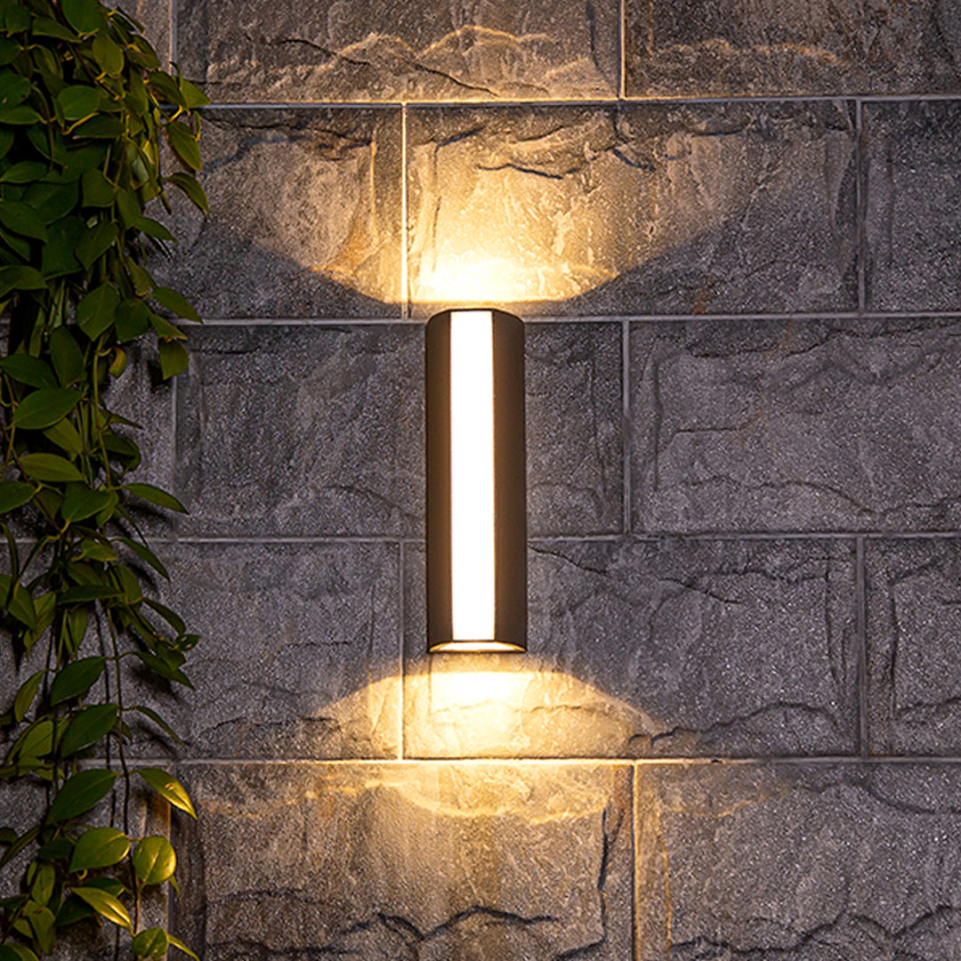 Black Outdoor Wall Sconce Modern Waterproof Strip Light