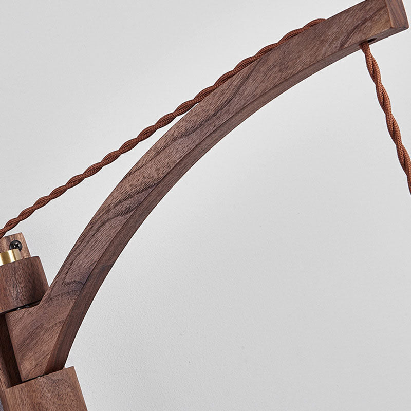 Japanese Wabi-Sabi Solid Wood Glass Horn Wall Sconce Lamp - Elegant Minimalist Lighting, Rustic Home Decor