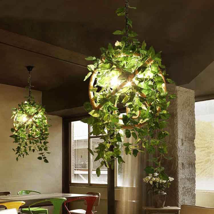 Industrial Vintage Chandelier with Greenery & Cherry Blossoms | 3-Light Iron & Hemp Rope Fixture

Transform your space with this stunning industrial vintage chandelier featuring lush greenery and delicate cherry blossoms. This 3-light fixture combines stu