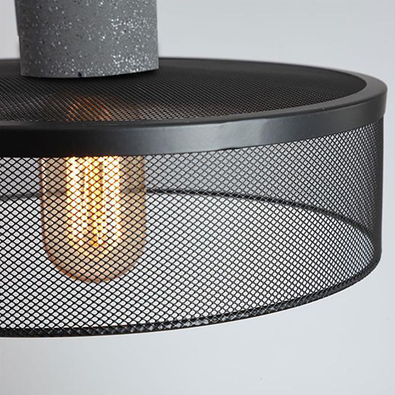 Contemporary Industrial Tapered Cement & Iron Pendant Light - 1-Light for Living Room