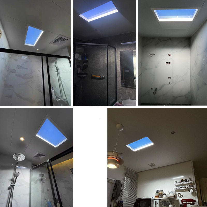 Modern Minimalist Blue Sky LED Ceiling Light - Flush Mount for Living Room