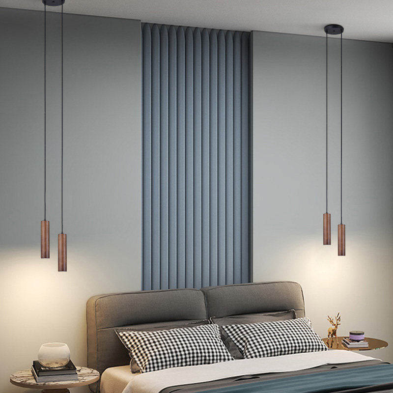 Modern Minimalist Oak Wood Pendant Light for Living Room & Bedroom