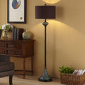European Light Luxury Floor Lamp with Ceramic Hardware - 1-Light Design Fabric Shade