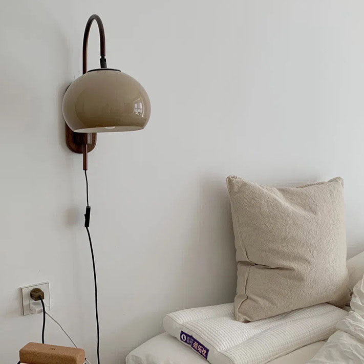 European Minimal Glass Solid Wood Wall Sconce Lamp - Modern Lighting Fixture for Home Décor