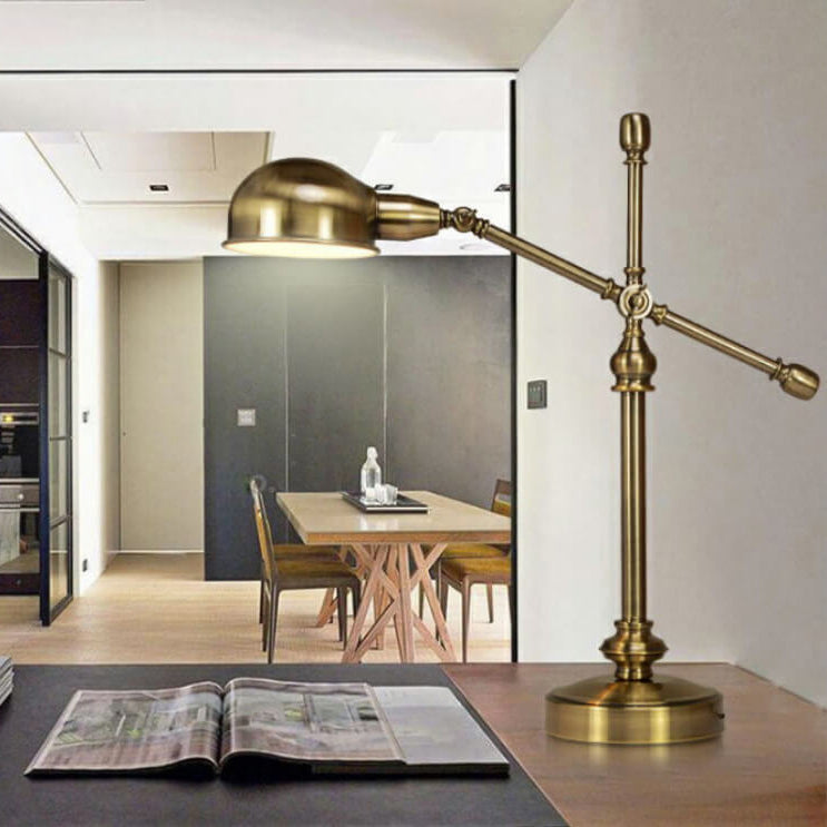 Industrial Iron Eye Protection Table Lamp - 1-Light Design, Modern Vintage Style, Adjustable Height, Home Office Lighting, Desk Lamp with Iron Finish, Ideal for Reading and Task Lighting