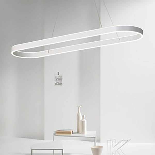 Modern Minimalist Oval Aluminum LED Chandelier - Light Luxury Lighting Fixture