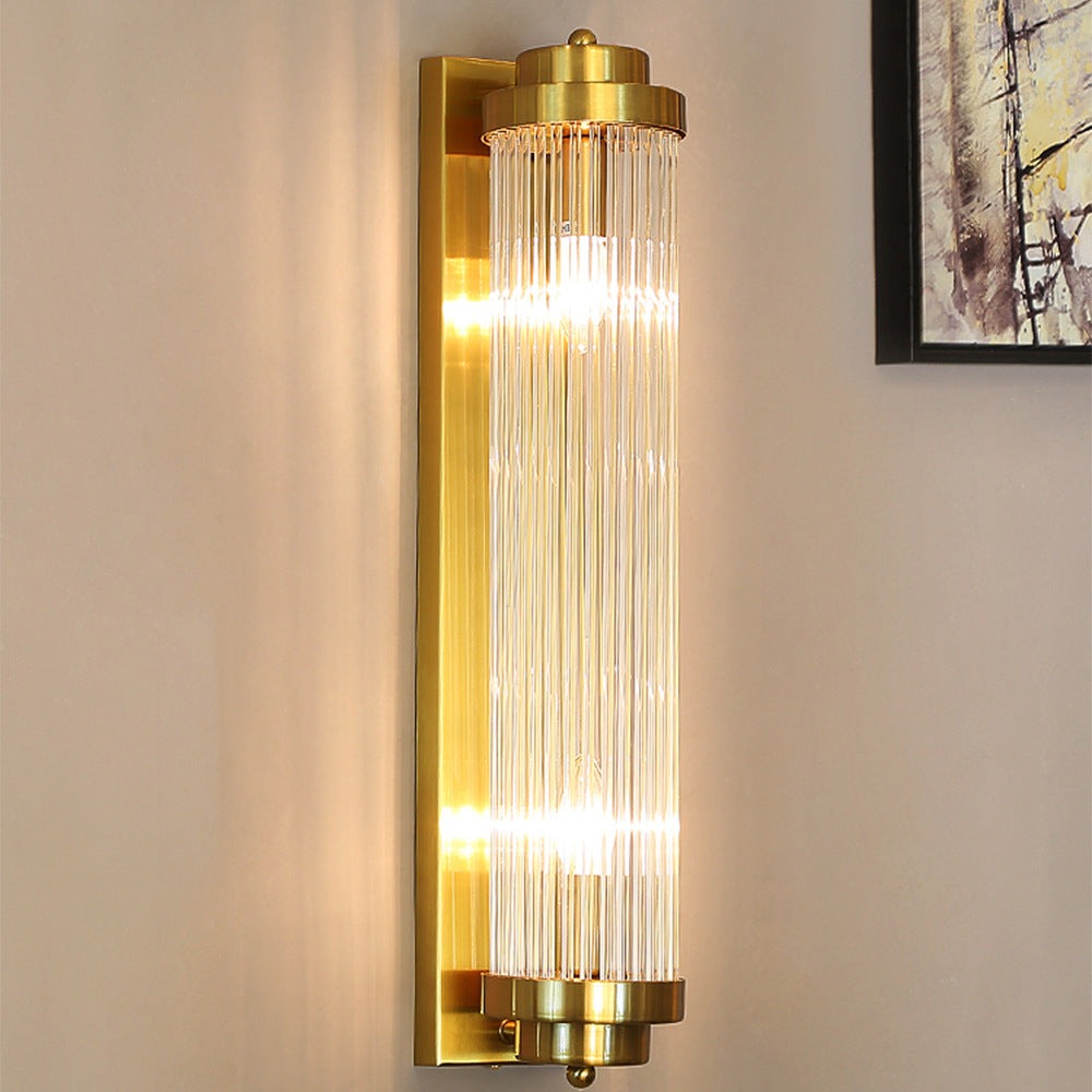 Traditional European Iron Glass Wall Sconce - 2-Light Lamp for Living Room