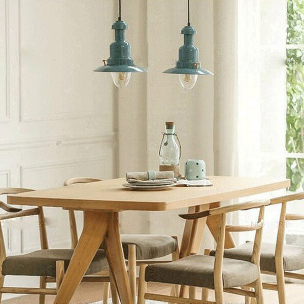 Scandinavian Industrial Iron Round Pendant Light 1-Light