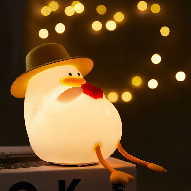 Contemporary Creative Kids Cartoon Silicone Duck Night Light LED Table Lamp for Bedroom, Baby Nursery, Soft Glow, Cute Designs, Rechargeable, Sleep Aid, Child-Friendly, Decorative Lighting, Gift for Kids, LED Nursery Lamp, Fun Bedroom Decor