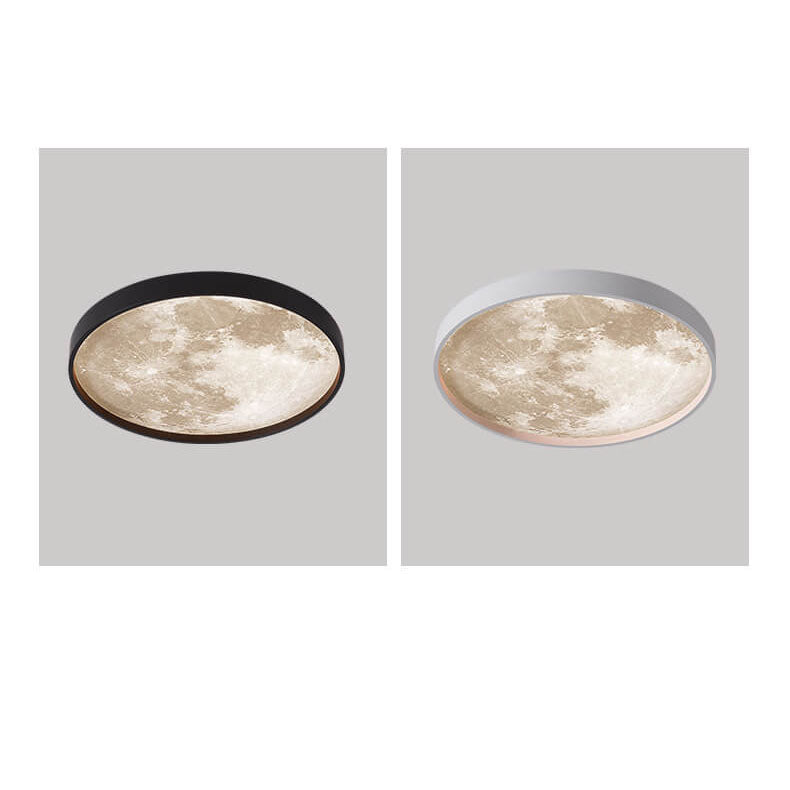 Modern Minimalist Moon LED Flush Mount Ceiling Light for Living Room