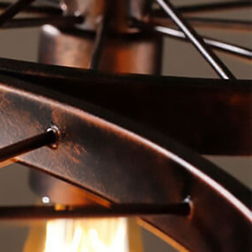 Industrial Wrought Iron Wheels Chandelier - 1/3/6 Light Vintage Lighting Fixture

Elevate your space with this stunning industrial chandelier featuring wrought iron wheels. Perfect for dining rooms, living areas, or entryways, this versatile fixture is av