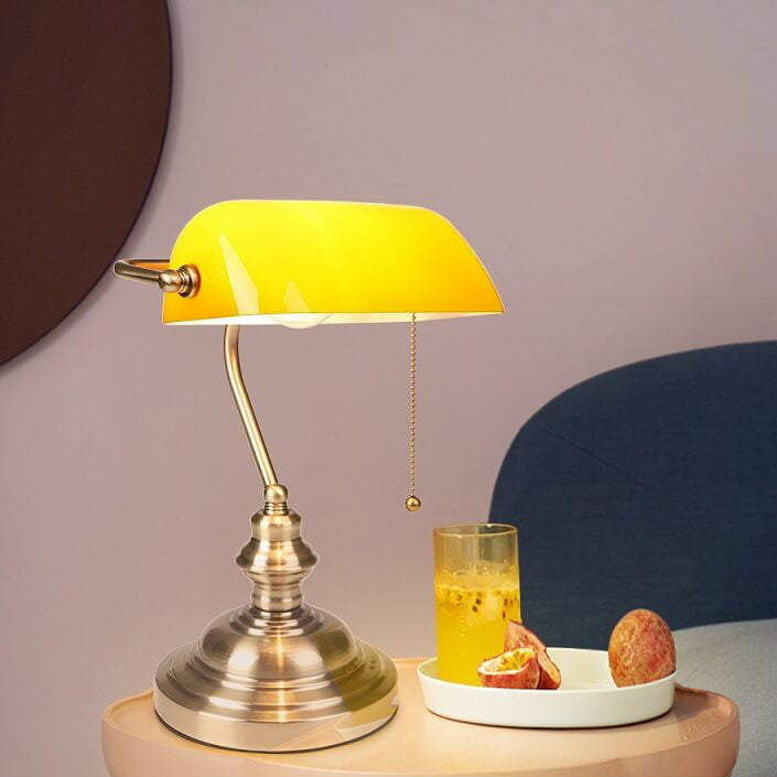 Retro Colored Glass Metal Base Table Lamp 1-Light Zipper Design Vintage Home Decor Bedroom Lighting Industrial Style Desk Lamp Unique Accent Light Stylish Lighting for Living Room Modern Table Lamp Classic Retro Aesthetic Decorative Lamp Designer Lighting