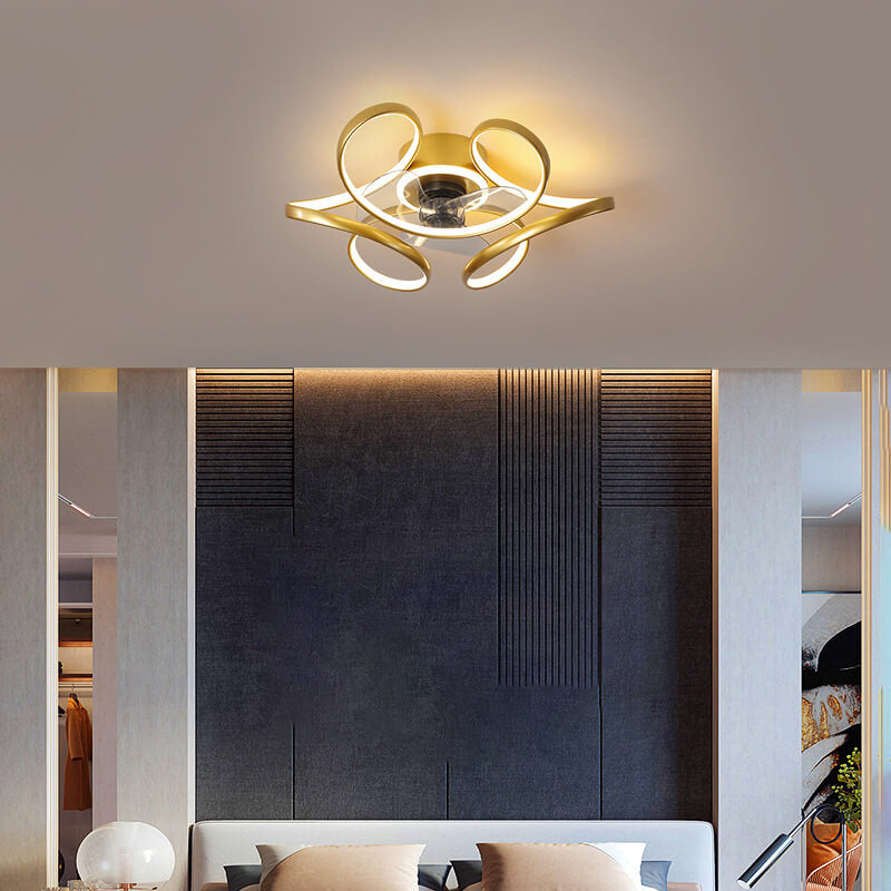 Simple Creative LED Flush Mount Fan Light - Modern Ceiling Fixture, Energy Efficient, Stylish Design, Home Lighting Solution